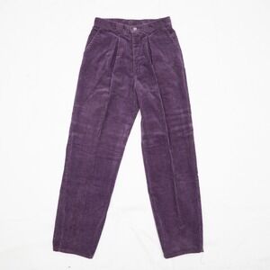 Vtg 80s Lee High Rise Pants Womens 12 24x26 Purple Corduroy USA Union Made